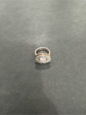 Classic Two-Tone Round Solitaire Ring - SS